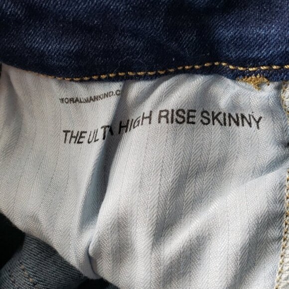 7 For All Mankind the ultra-high rise skinny Blue Women's Jeans Size 26 - Picture 6 of 9